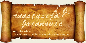 Anastasija Jotanović vizit kartica